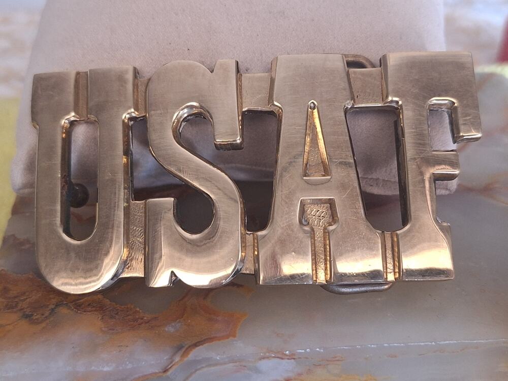 Vintage USAF Solid Brass Belt Buckle 8502 United States Air Force Military